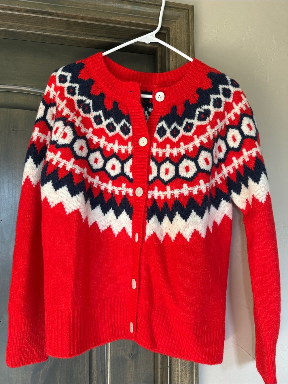 Favorite Daughter Fair Isle Wool & Cashmere Cardigan Sweater Size XS